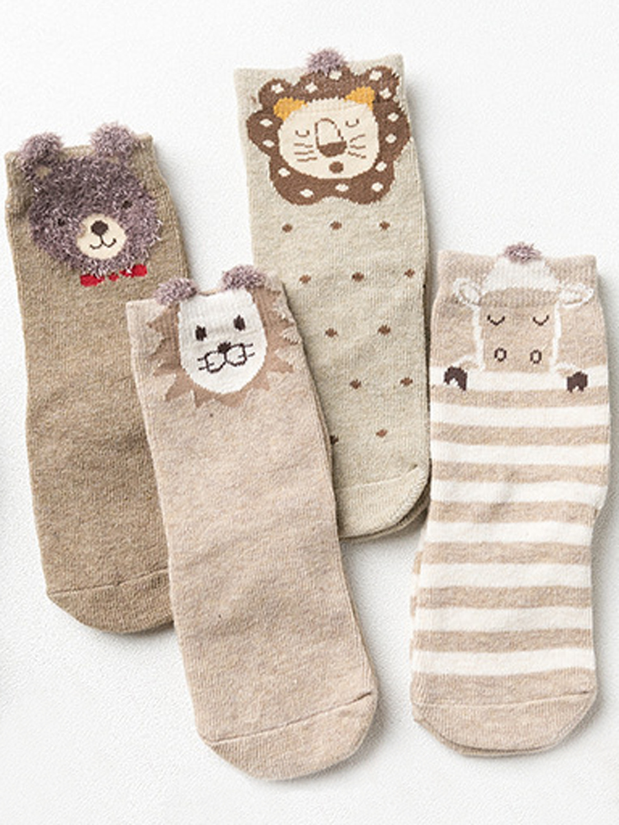 Набор детских носков «Собачка» серый, 4 пары