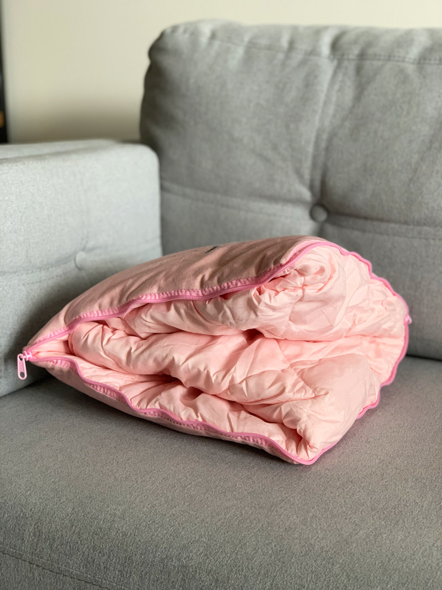 Подушка-одеяло «Фламинго» с короной»