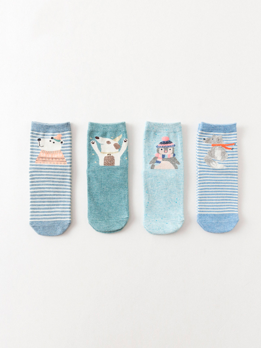 Набор детских носков «Зимний пёс», 4 пары