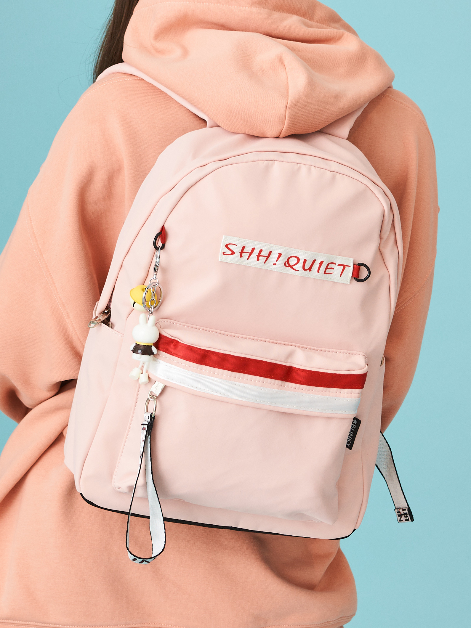 Рюкзак «Shh! Quiet!» pink красно-белый