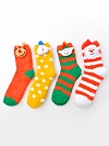 Набор мягких носков «Новогодние друзья», 4 пары